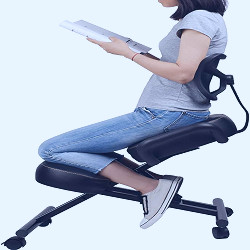 Amazon.com: DRAGONN by VIVO Ergonomic Kneeling Chair with Back Support,  Adjustable Stool for Home and Office with Angled Seat for Better Posture -  Thick Comfortable Cushions, Black, DN-CH-K02B : Home & Kitchen